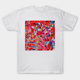 Stained Glass Floral Abstract T-Shirt